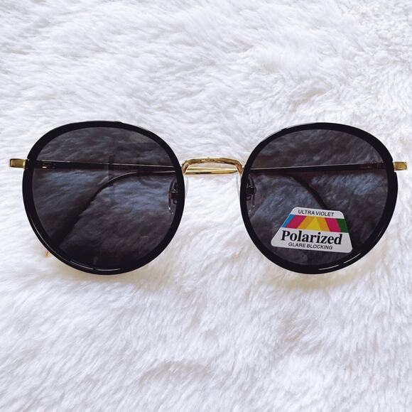 Stylens Other - Dean Black w/ Gold Rim Round Sunglasses